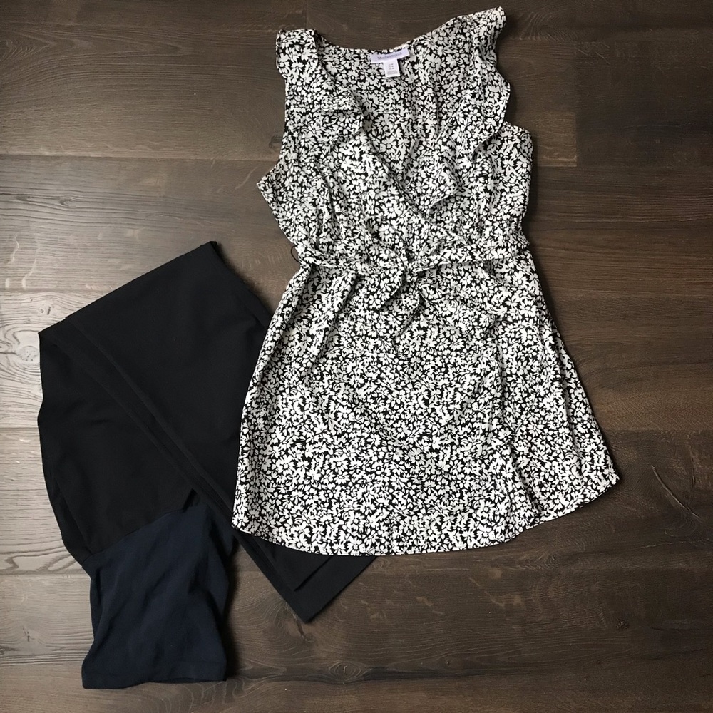 Pea in the Pod Dress Slacks + Motherhood Top - M